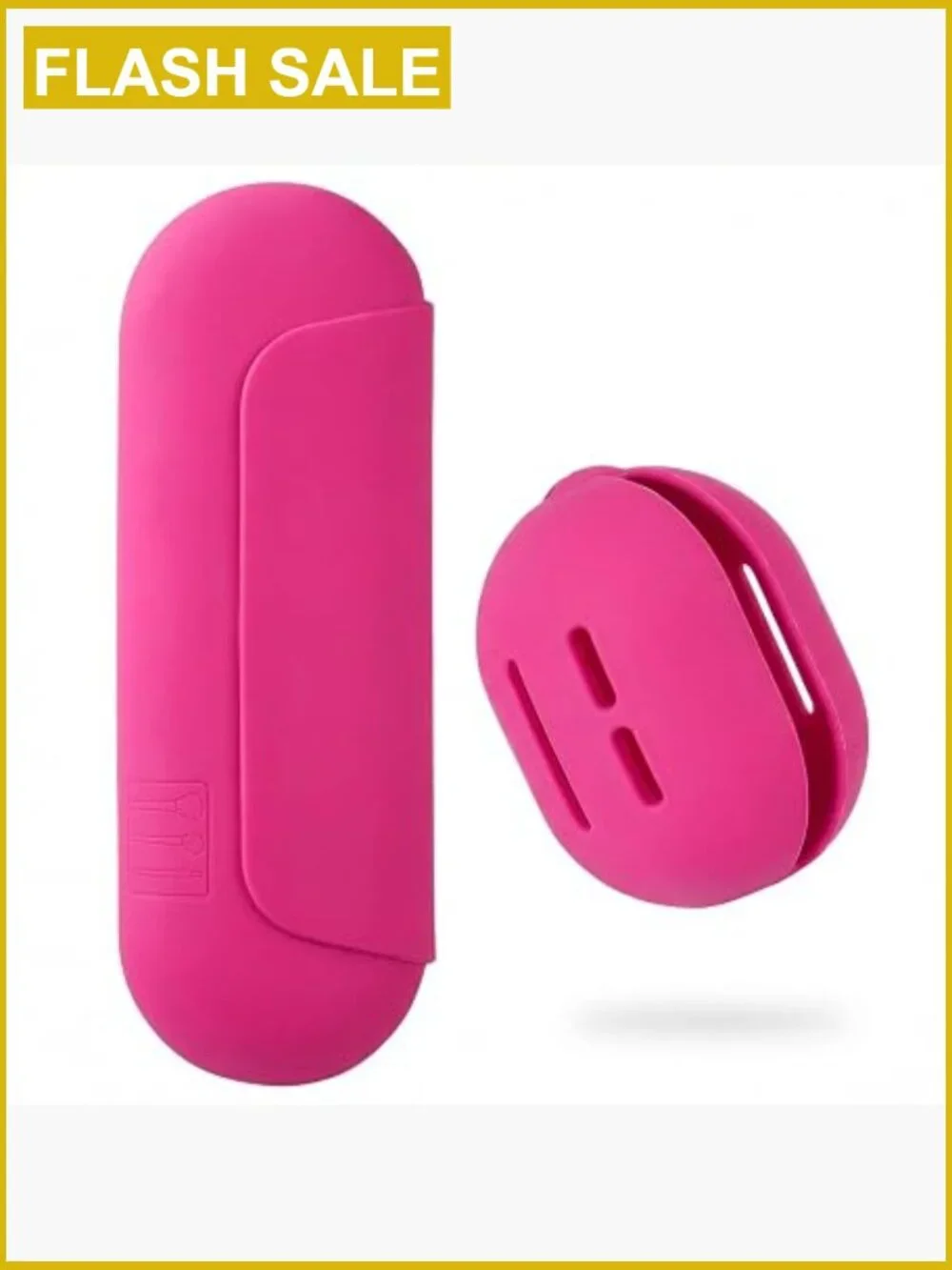 2-in-1 Silicone Makeup Brush Holder with Magnetic Closure, Travel Cosmetic Case